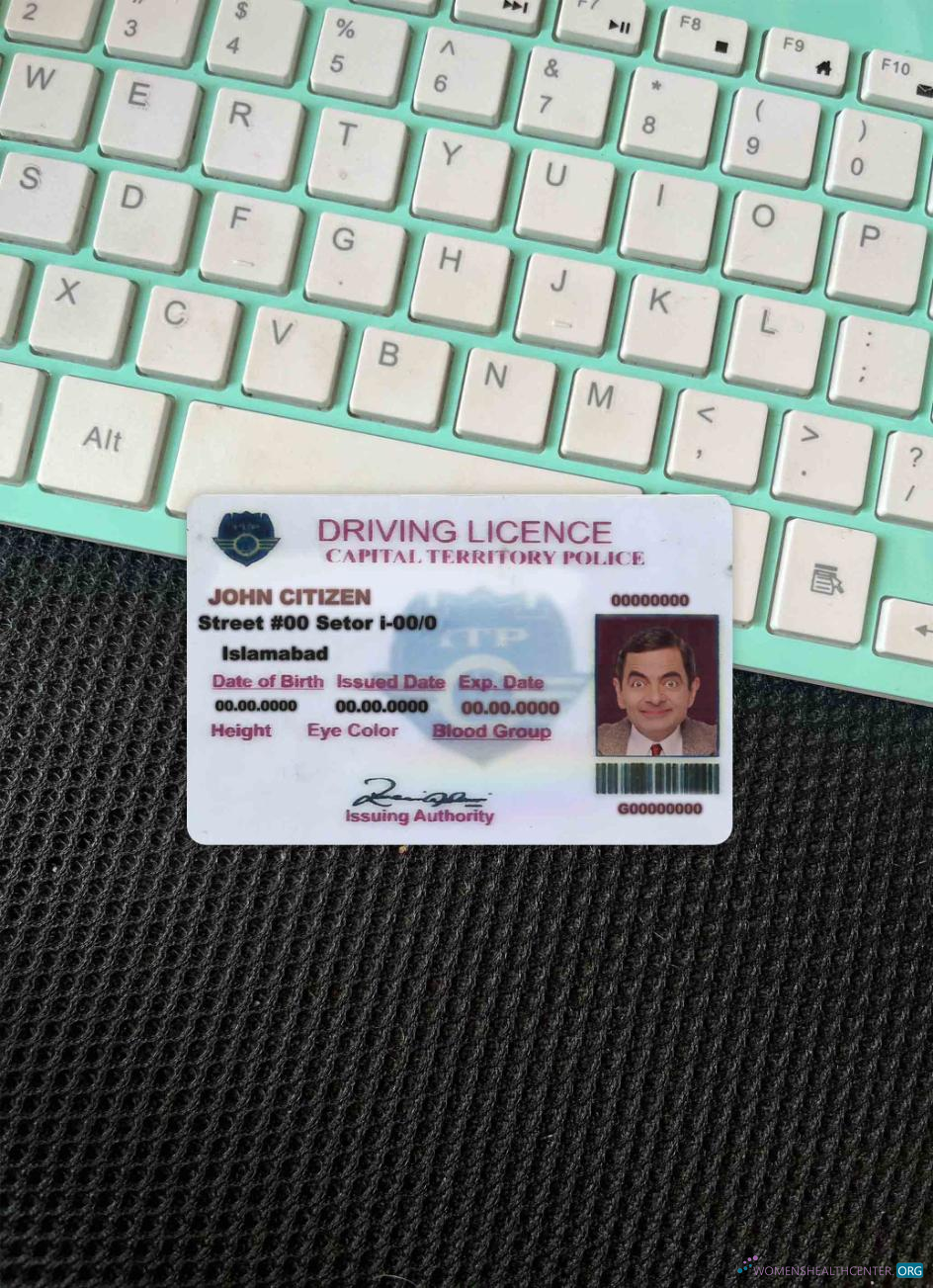 Download Pakistan (Islamabad) driving license version 2 photolook FRONT Photoshop template